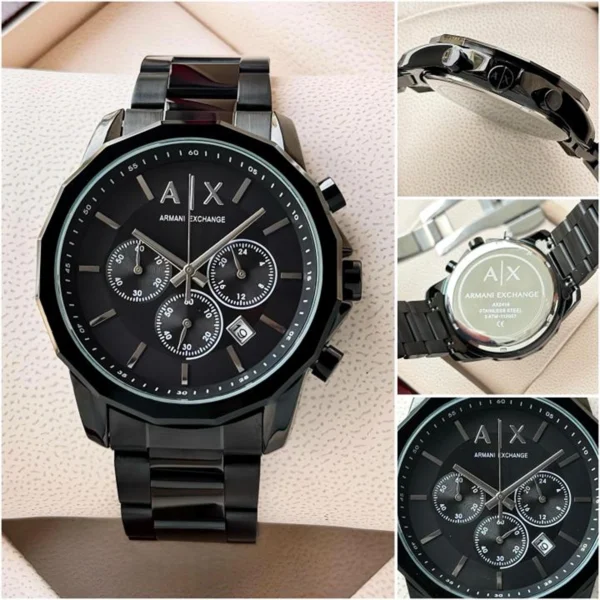 Armani Exchange Gunmetal Watch Black For Men Armani Exchange Gunmetal Watch Black For Men