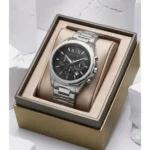 Armani Exchange Gunmetal Watch Black Silver For Men