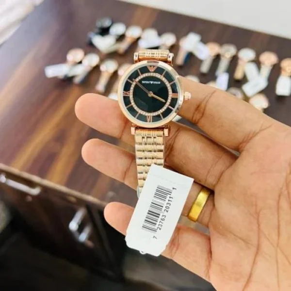 Armani Watch Black Gold For Women Armani Watch Black Gold For Women