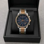 Elegant Armani Exchange Chronograph Watch Two Tone For Men (FGS104) - stayhit.in