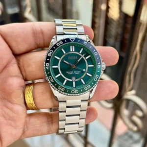Elegant Boss Runner Watch Green Silver For Men (BOT3946) - stayhit.in