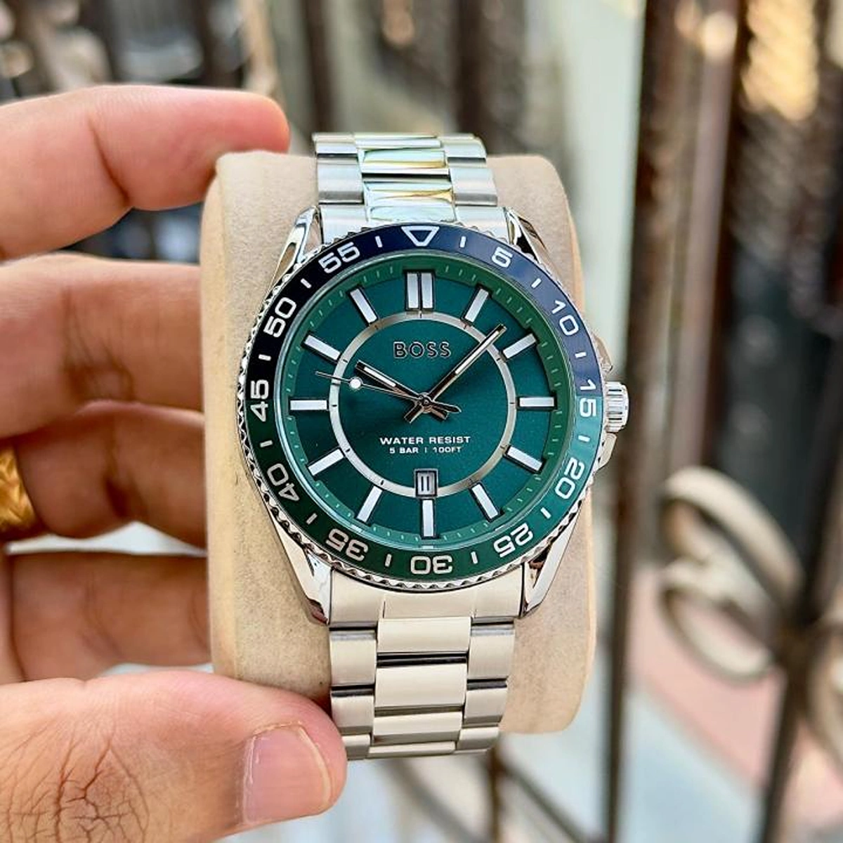 Elegant Boss Runner Watch Green Silver For Men (BOT3946) - stayhit.in Elegant Boss Runner Watch Green Silver For Men (BOT3946) - stayhit.in