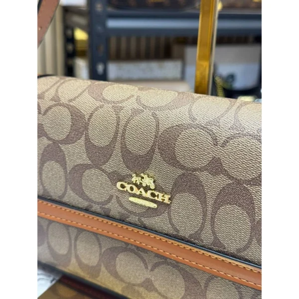 Elegant Coach Monogram Signature Shoulder Bag Flap Convertible For Women (SOS485) - stayhit.in