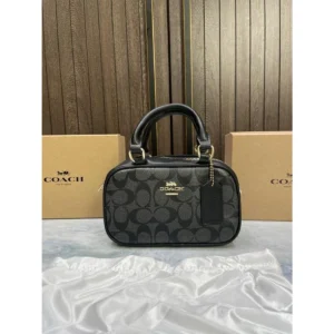 Elegant Coach Taupe Logo Mini Satchel Bag With Box For Women (BOT3983) - stayhit.in