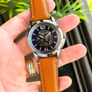 Elegant Fossil Auto Watch Silver Blue For Men (JH537) - stayhit.in