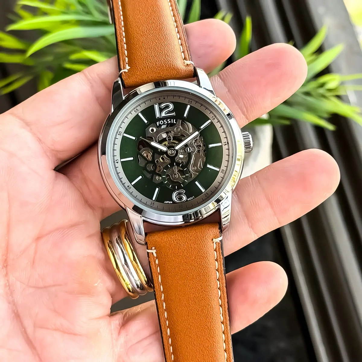 Elegant Fossil Auto Watch Silver Green For Men (JH538) - stayhit.in Elegant Fossil Auto Watch Silver Green For Men (JH538) - stayhit.in