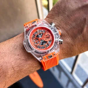 Elegant Hublot Chronograph Watch Orange For Men (JH647) - stayhit.in