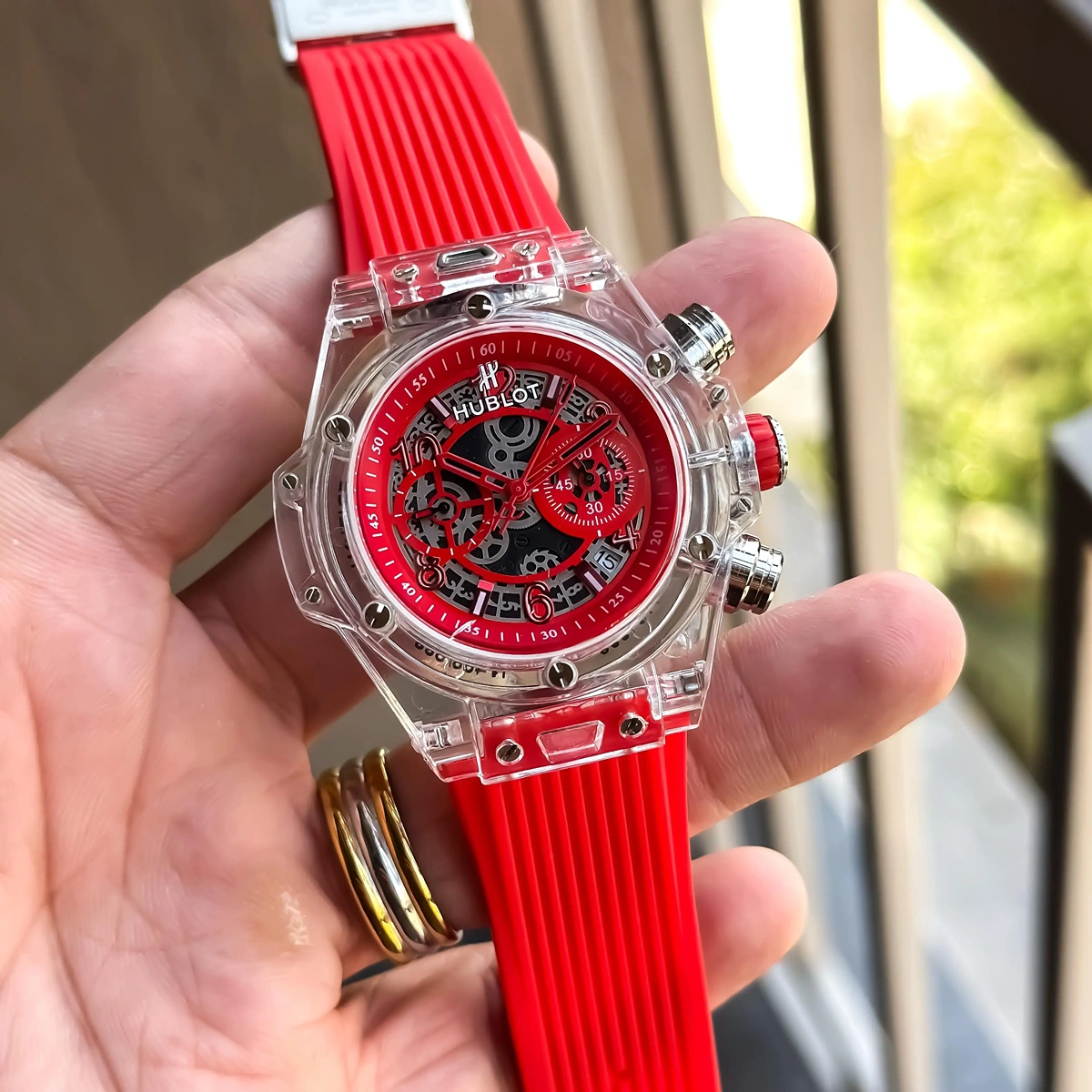 Elegant Hublot Chronograph Watch Red For Men (JH645) - stayhit.in Elegant Hublot Chronograph Watch Red For Men (JH645) - stayhit.in