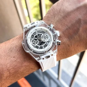 Elegant Hublot Chronograph Watch White For Men (JH644) - stayhit.in