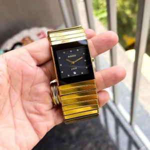 Elegant Rado Ceramic Watch Gold Black For Men (BOT3933) - stayhit.in