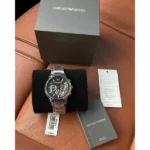 Emporio Armani Watch Silver Black For Men