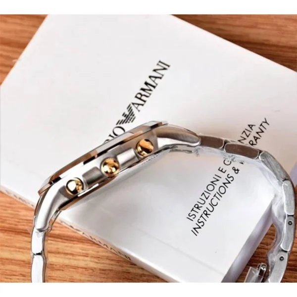 Emporio Armani Watch Silver Black Gold For Men Emporio Armani Watch Silver Black Gold For Men