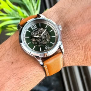 Fossil Auto Watch Silver Green For Men