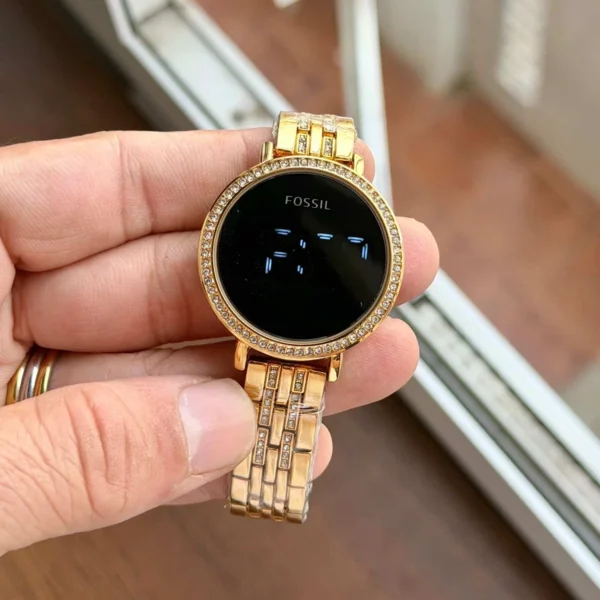 Fossil Digital Watch Gold Black For Women Fossil Digital Watch Gold Black For Women