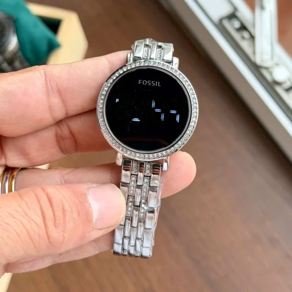 Fossil Digital Watch Silver Black For Women Fossil Digital Watch Silver Black For Women