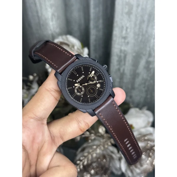 Fossil Machine Chronograph Watch Gunmetal Brown For Men Fossil Machine Chronograph Watch Gunmetal Brown For Men