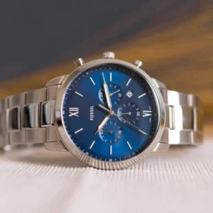 Fossil Neutra Fs5792 Watch Silver Blue For Men