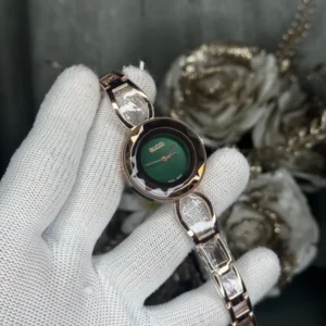Gucci Rosegold Watch Green For Women