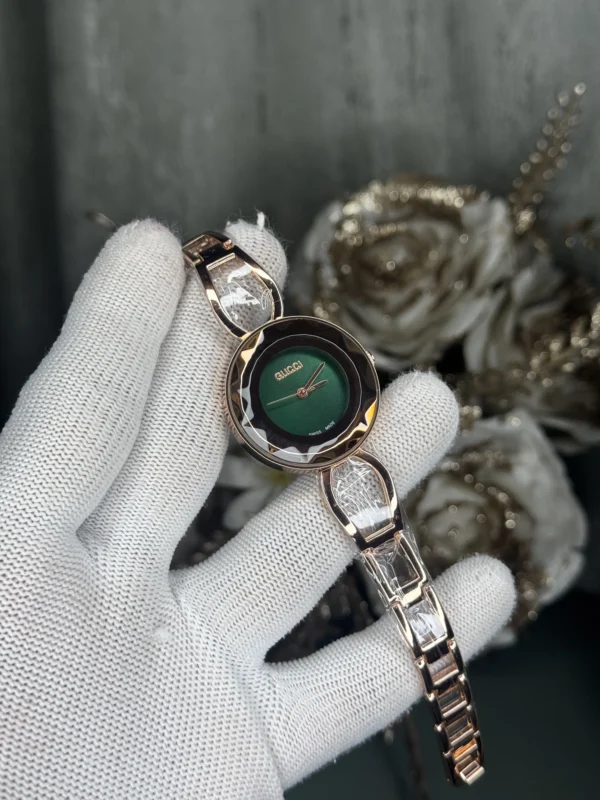 Gucci Rosegold Watch Green For Women Gucci Rosegold Watch Green For Women