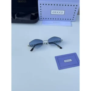 Gucci Sunglass Silver Blue For Men