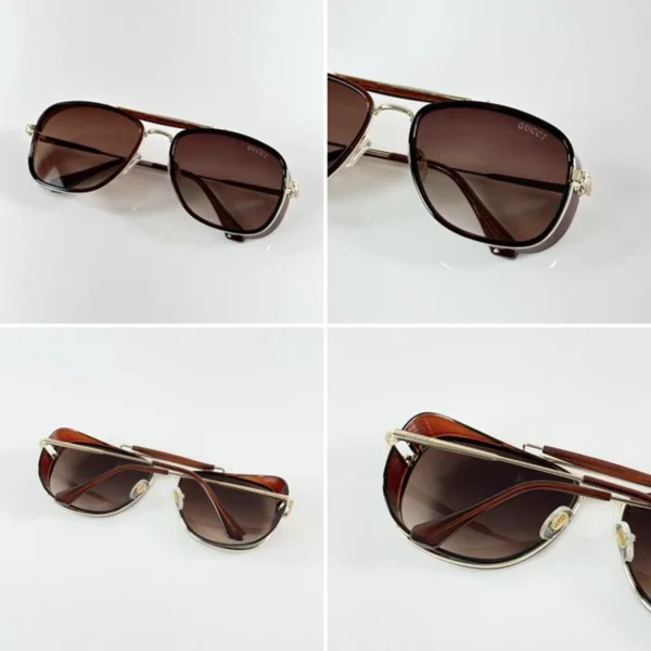 Gucci Sunglasses Gold Brown For Men Gucci Sunglasses Gold Brown For Men