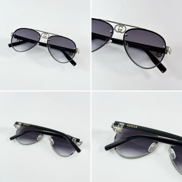 Gucci Sunglasses Silver Black For Men Gucci Sunglasses Silver Black For Men