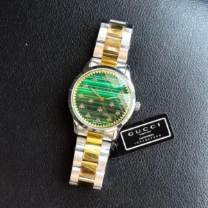 Gucci Watch Gold TT Green For Men