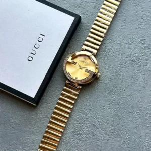 Gucci Watch Golden Gold Dial For Women