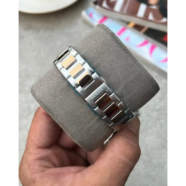 Guess Square Watch Two Tone Copper White For Men Guess Square Watch Two Tone Copper White For Men