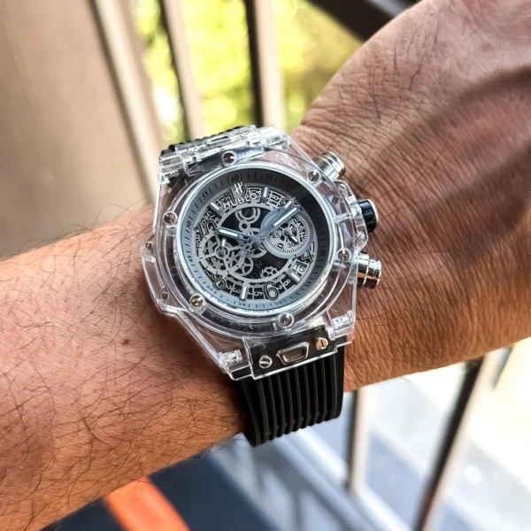 Hublot Chronograph Watch Black Grey For Men Hublot Chronograph Watch Black Grey For Men
