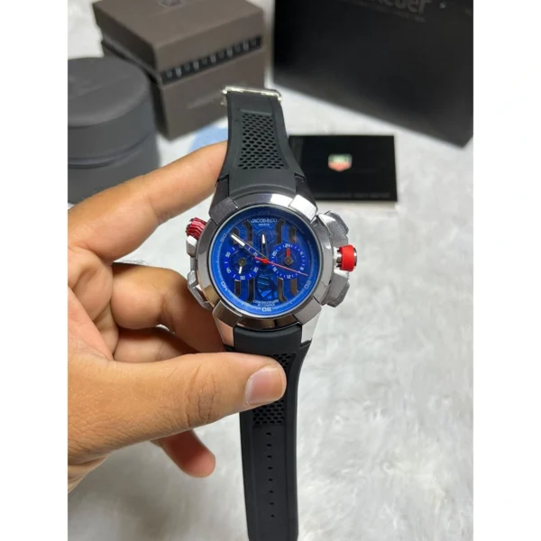 Jacob Chrono Watch Black Blue For Men Jacob Chrono Watch Black Blue For Men