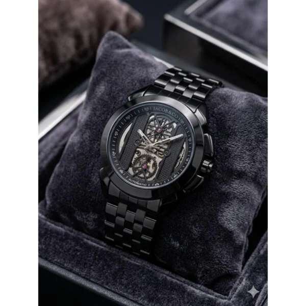 Jacob & Co Automatic Watch Full Black For Men Jacob & Co Automatic Watch Full Black For Men