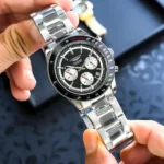 Longines Chrono Watch Silver Black For Men