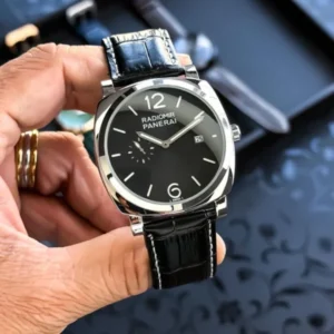 Luminor Panerai Watch Silver Black For Men