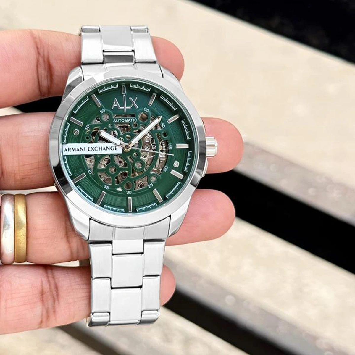 Luxury Armani Exchange Ax2418 Watch Silver Green For Men (WS151) - stayhit.in Luxury Armani Exchange Ax2418 Watch Silver Green For Men (WS151) - stayhit.in