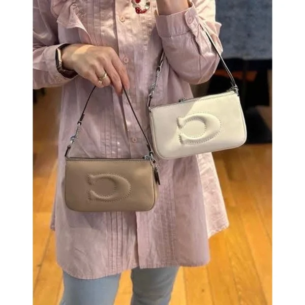 Luxury Coach Teri White Nolita Shoulder Bag With Og Box For Women (LAB219) - stayhit.in