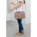 Luxury Gucci Marmont Bag Beige Gold With Original Box For Women (BOT2637) - stayhit.in
