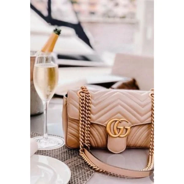Luxury Gucci Marmont Bag Beige Gold With Original Box For Women (BOT2637) - stayhit.in Luxury Gucci Marmont Bag Beige Gold With Original Box For Women (BOT2637) - stayhit.in