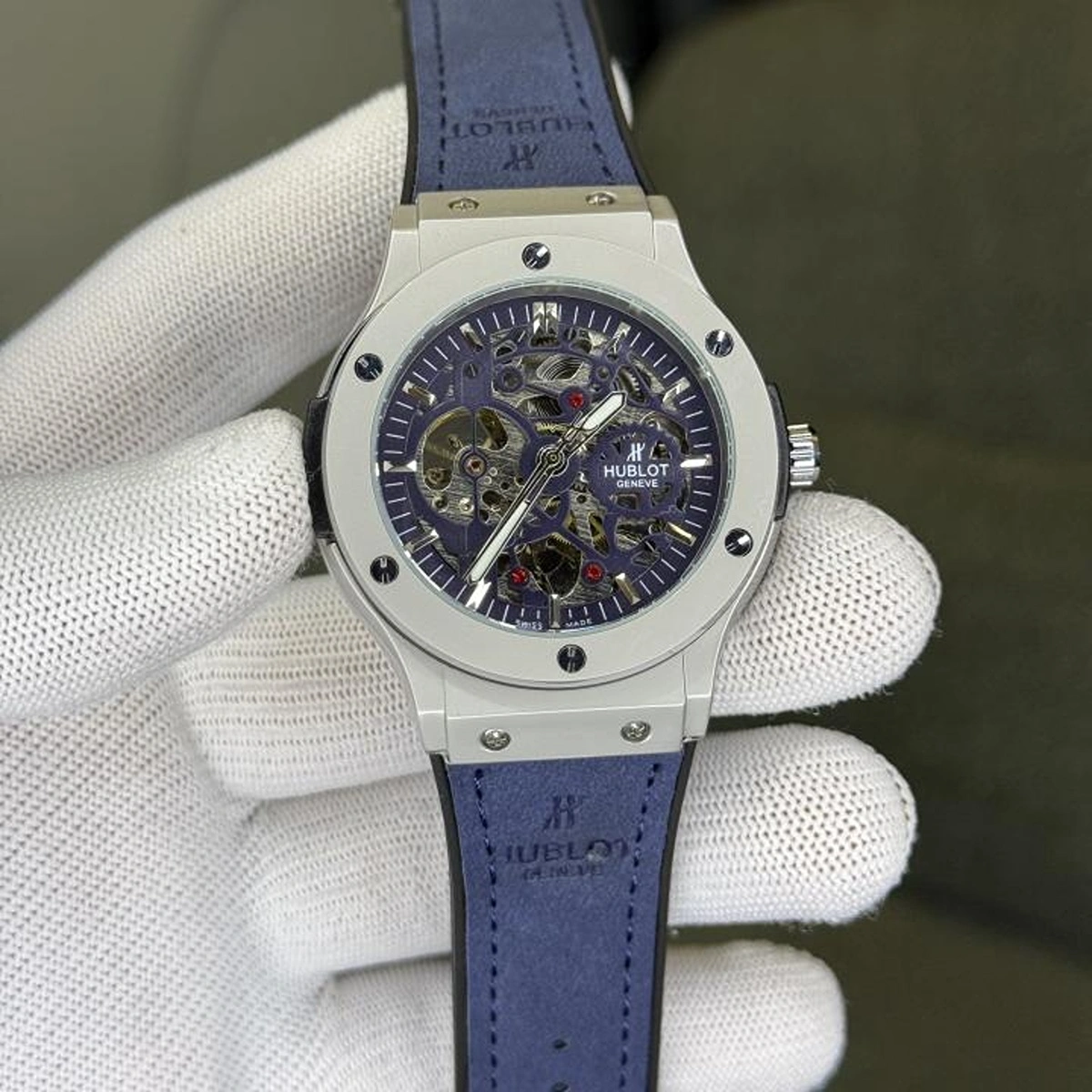 Luxury Hublot Automatic Watch Blue Strap For Men (BOT3101) - stayhit.in Luxury Hublot Automatic Watch Blue Strap For Men (BOT3101) - stayhit.in