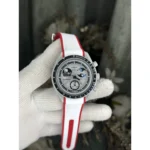 Luxury Omega X Swatch Watch Red White For Men (JH622) - stayhit.in