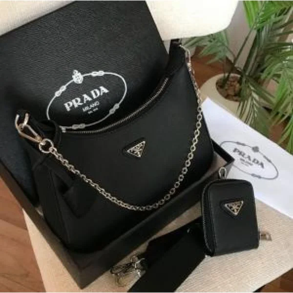 Luxury Prada Bag Black With Og Box For Women (BOT4013) - stayhit.in Luxury Prada Bag Black With Og Box For Women (BOT4013) - stayhit.in