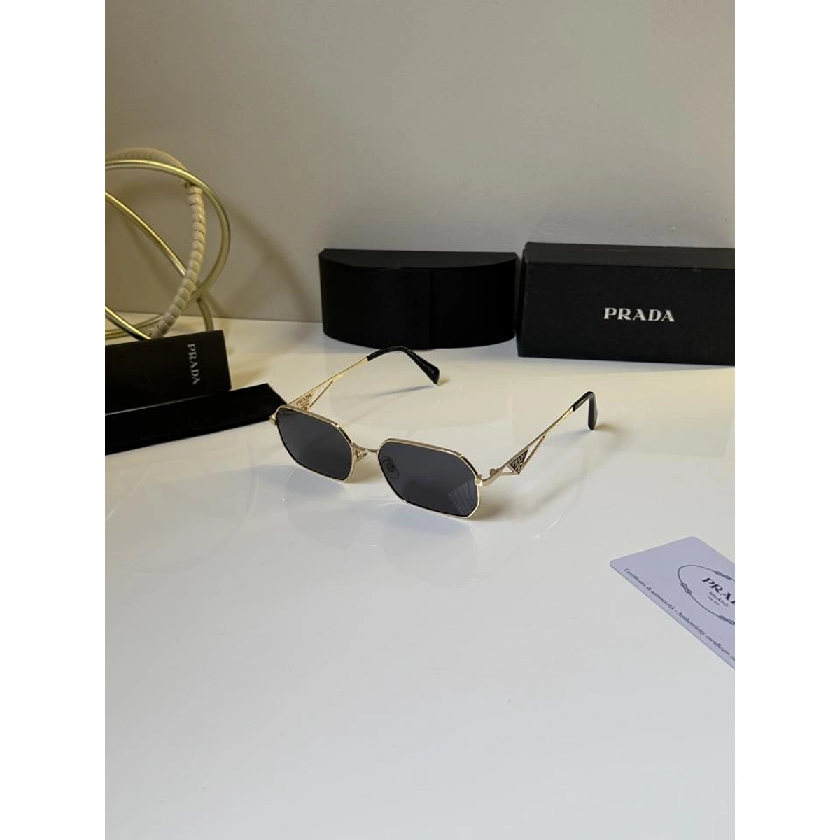 Luxury Prada Sunglasses Gold Black For Men (BOT3505) - stayhit.in