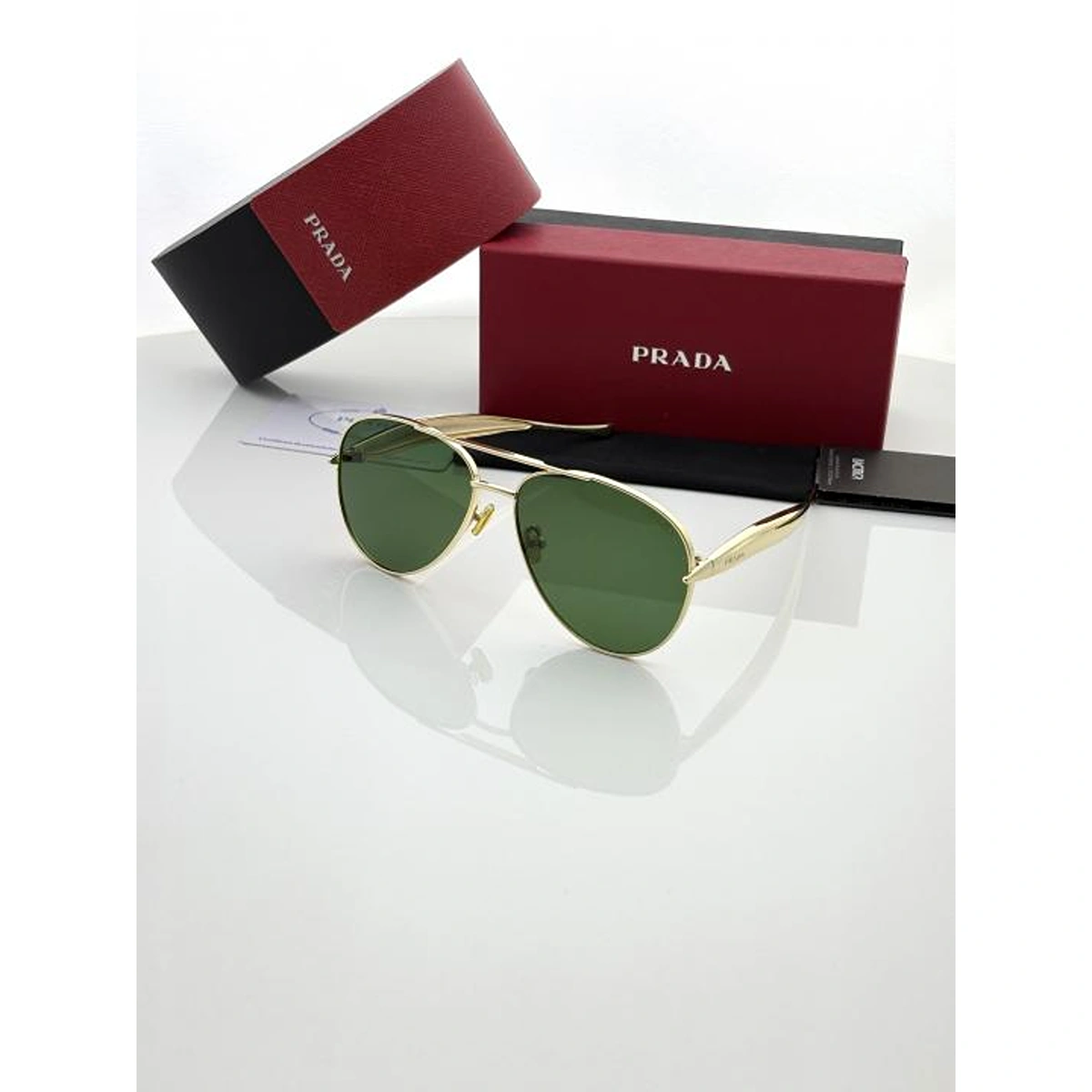 Luxury Prada Sunglasses Golden Green For Men (BOT3528) - stayhit.in Luxury Prada Sunglasses Golden Green For Men (BOT3528) - stayhit.in