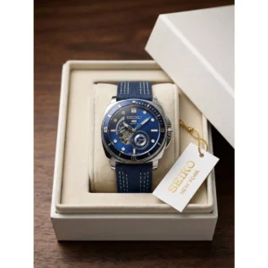 Luxury Seiko 5 Sports Automatic Watch Blue For Men (SOS47) - stayhit.in