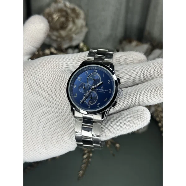 Maurice Lacroix Watch Silver Blue For Men Maurice Lacroix Watch Silver Blue For Men