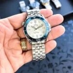 Omega Auto Watch Silver White For Men