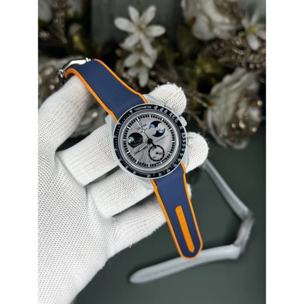 Omega X Swatch Watch Blue Orange For Men Omega X Swatch Watch Blue Orange For Men