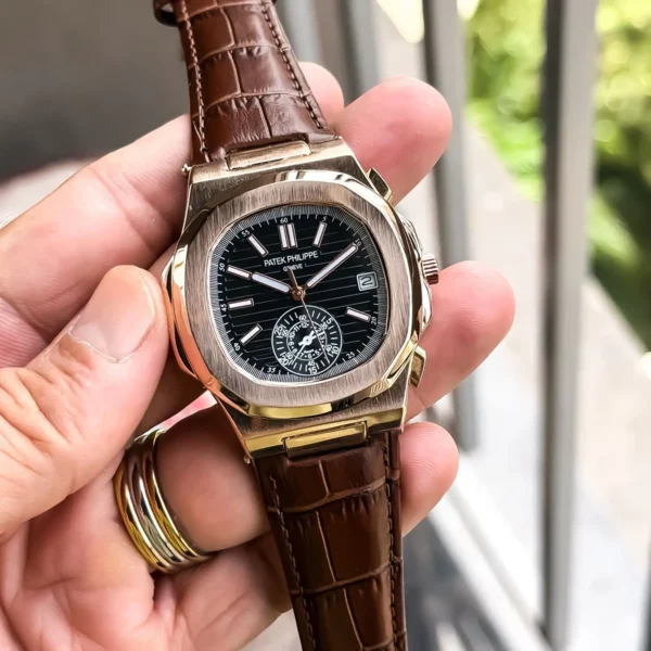 Patek Chrono Watch Rose Black For Men Patek Chrono Watch Rose Black For Men