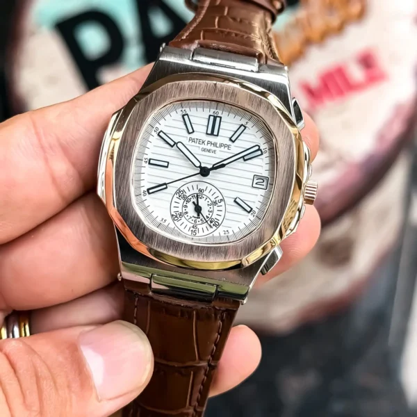 Patek Chrono Watch Rose TT White For Men Patek Chrono Watch Rose TT White For Men