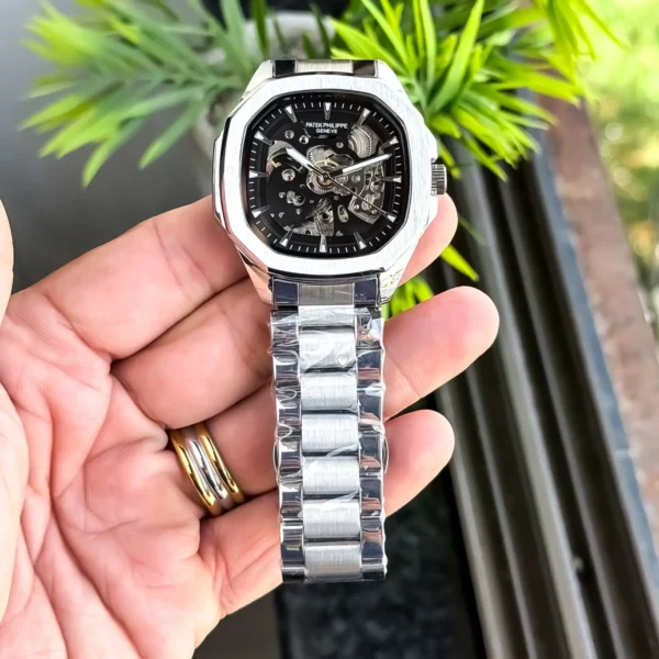 Patek Philippe Auto Watch Silver Black For Men Patek Philippe Auto Watch Silver Black For Men